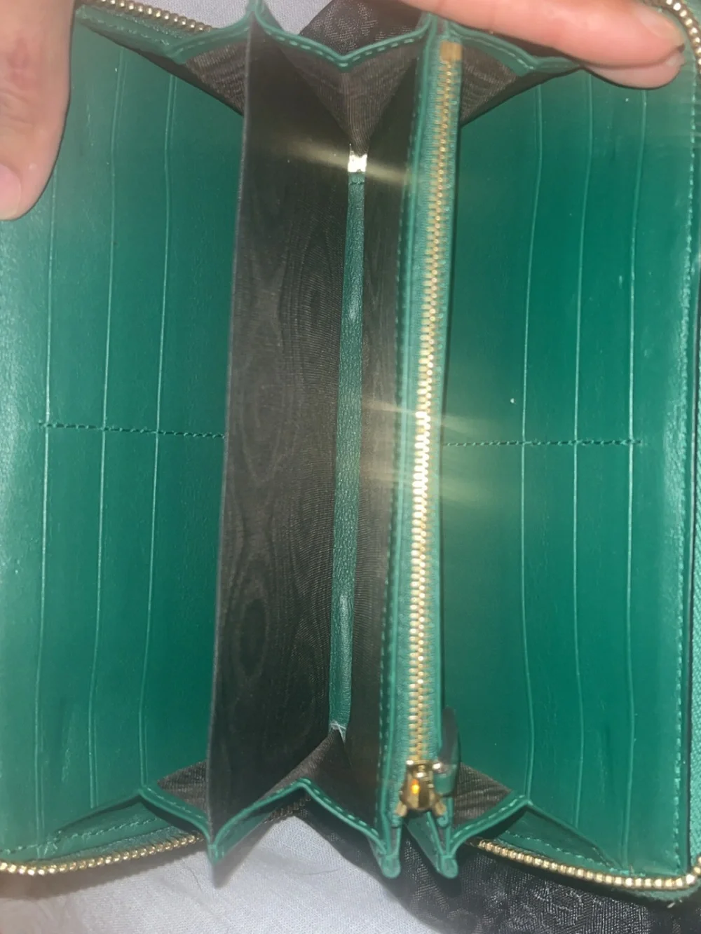 Gucci Emerald Green Python Zip Wallet with Gold Double G - Picture 14 of 16